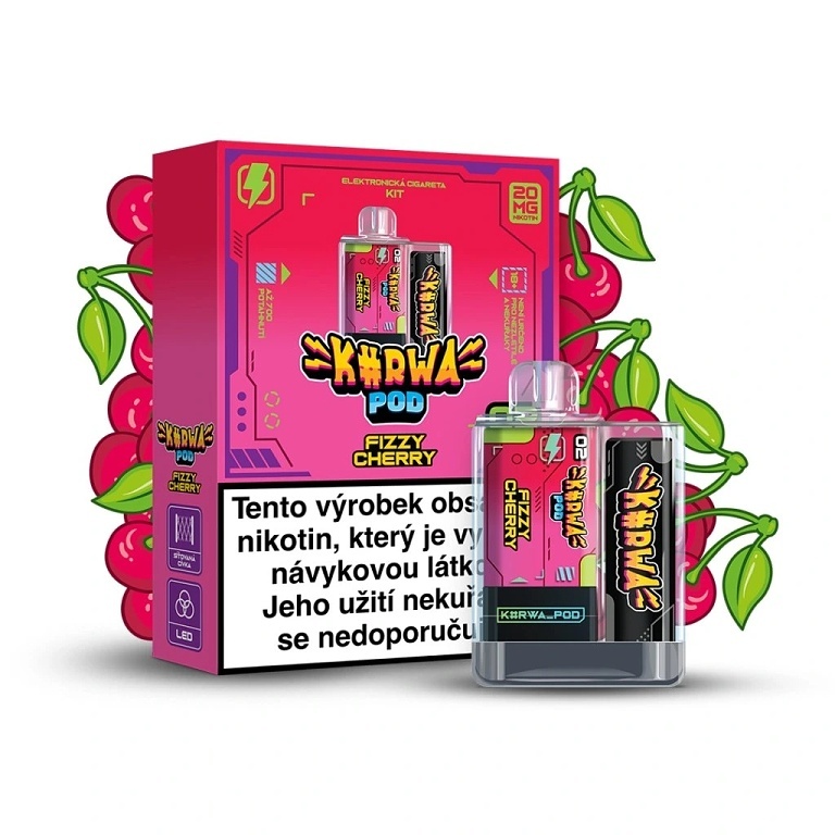 KURWA POD KIT FIZZY CHERRY 1400 potáhnutí 1 ks