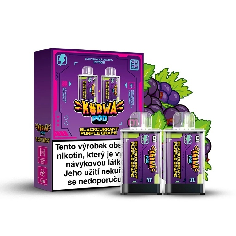 KURWA POD BLACKCURRANT PURPLE GRAPE 1400 potáhnutí 1 ks