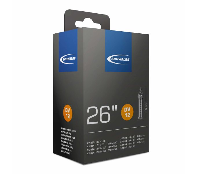 SCHWALBE duše 26", 40/62-559, AV 40 mm, 190 g, karton 50 ks