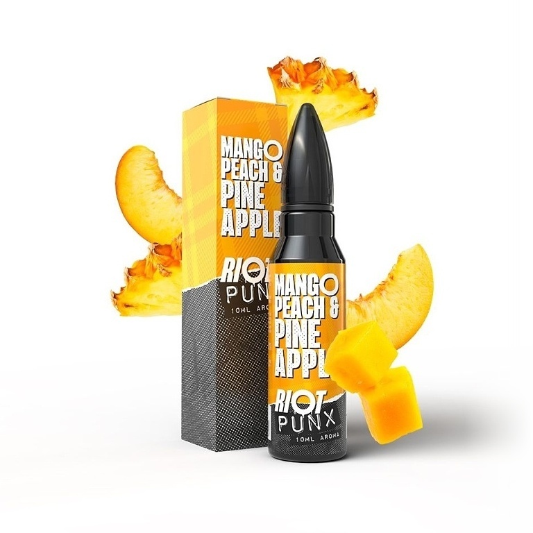 Příchuť Riot Squad PUNX S&V: Mango, broskev a ananas objem 10ml tabáková nálepka Kolek Q