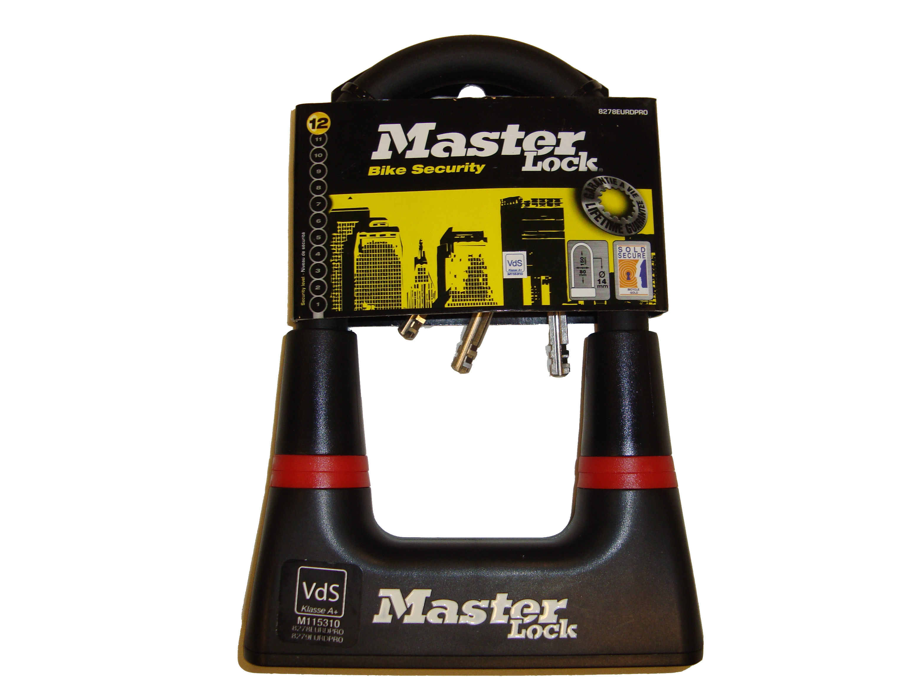 MasterLock zámek podkova z tvrzené oceli, 14mm, 150x80mm, (8278)