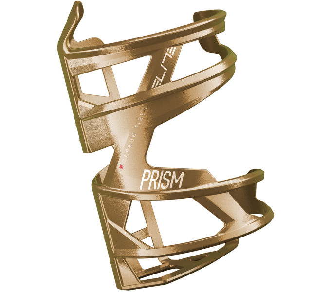 ELITE košík PRISM RIGHT Carbon zlatý metalický/bílý