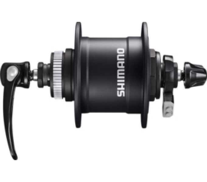 SHIMANO dynamo nába ALIVIO DH-T4050-1D pro kotouč (CL) 1,5W/6V 32 děr QR černá 100 x 108 mm bal