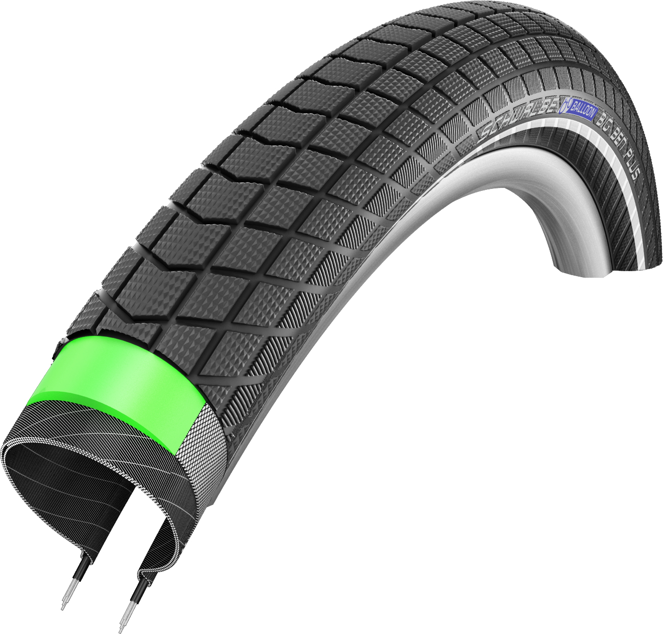 SCHWALBE plášť BIG BEN PLUS,55-559,26x2.15,DD, GreenGuard,dušový,drát,925 g,černá/reflexní
