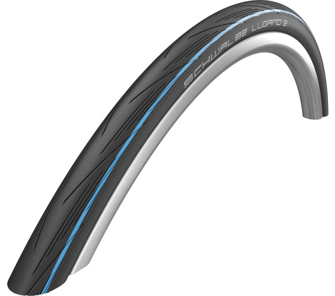 SCHWALBE plášť LUGANO II,25-622,700x25C,K-Guard,dušový,skládací,330 g,černá/modrá