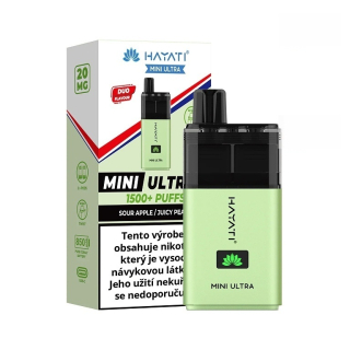 Hayati Mini Ultra Sour Apple Juicy Peach 20mg 1500 potahů 1ks