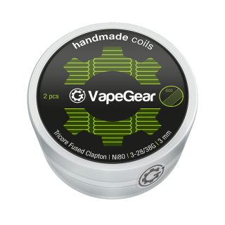 VapeGear Handmade Coils MTL Fused Clapton Ni80, 2ks, 2-32/40G, 2.5mm