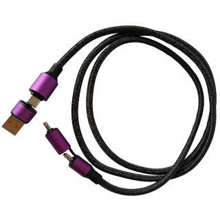 Univerzalní kabel USB-A/USB-C na USB-C/Lightning 100W opletený 1,3m