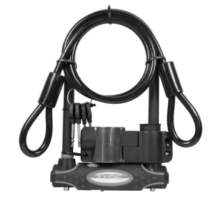 MasterLock zámek podkova, 13 mm x 210 mm x 110 mm / 10 mm x 1200 mm, klíč, černá (8274)