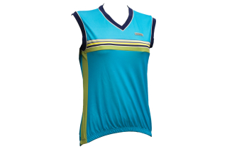 SHIMANO dres dámský bez rukávů, modrá/žlutá, L