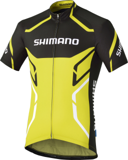 SHIMANO PRINT dres krátký rukáv, lime žlutá, M
