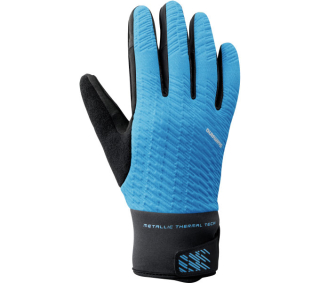 SHIMANO WINDBREAK THERMAL reflexní rukavice (5-10°C), modré, M
