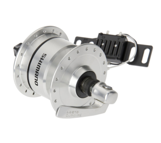 SHIMANO dynamo nába DH-3N72 3 W pro ráfkovou brzdu, 36 děr, (rychloupínák), stříbrná bal