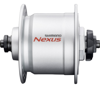 SHIMANO dynamo nába NEXUS DH-C3000-3N 3 W pro ráfkovou brzdu, 32 děr, (rychloupínák), stříbrná bal