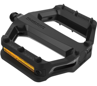 SHIMANO pedály MTB-ostatní PD-EF102 Flat Pedal bez zarážek + odrazky černá pro E-Bike/Trekking
