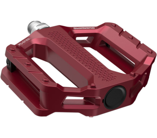 SHIMANO pedály MTB-ostatní PD-EF202 Flat Pedal bez zarážek bez odrazek červená pro E-Bike/Trekking