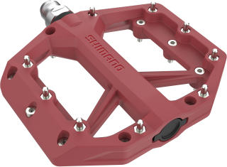 SHIMANO pedály MTB-ostatní PD-GR400 Flat Pedal bez zarážek bez odrazek červená pro BMX/DH