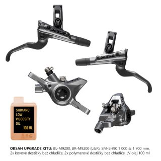 SHIMANO UPGRADE set XTR BR-M9200 BL-M9200 BR-př+zad/BL-levá+pravá SM-BH90-1000mm+1700mm resin des.