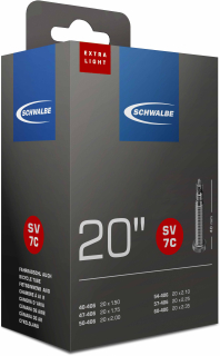 SCHWALBE duše 20", 40/60-406, SV 40 mm, EXTRALIGHT, BUTYL, 95 g