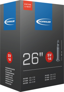 SCHWALBE duše 26", 40/60-559, SV 40 mm, EXTRALIGHT, BUTYL, 130 g