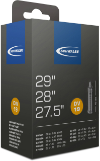 SCHWALBE duše UNIVERZÁLNÍ 27.5"/28"/29", 40/62-584/635, DV 40 mm, STANDARD, BUTYL, 220 g
